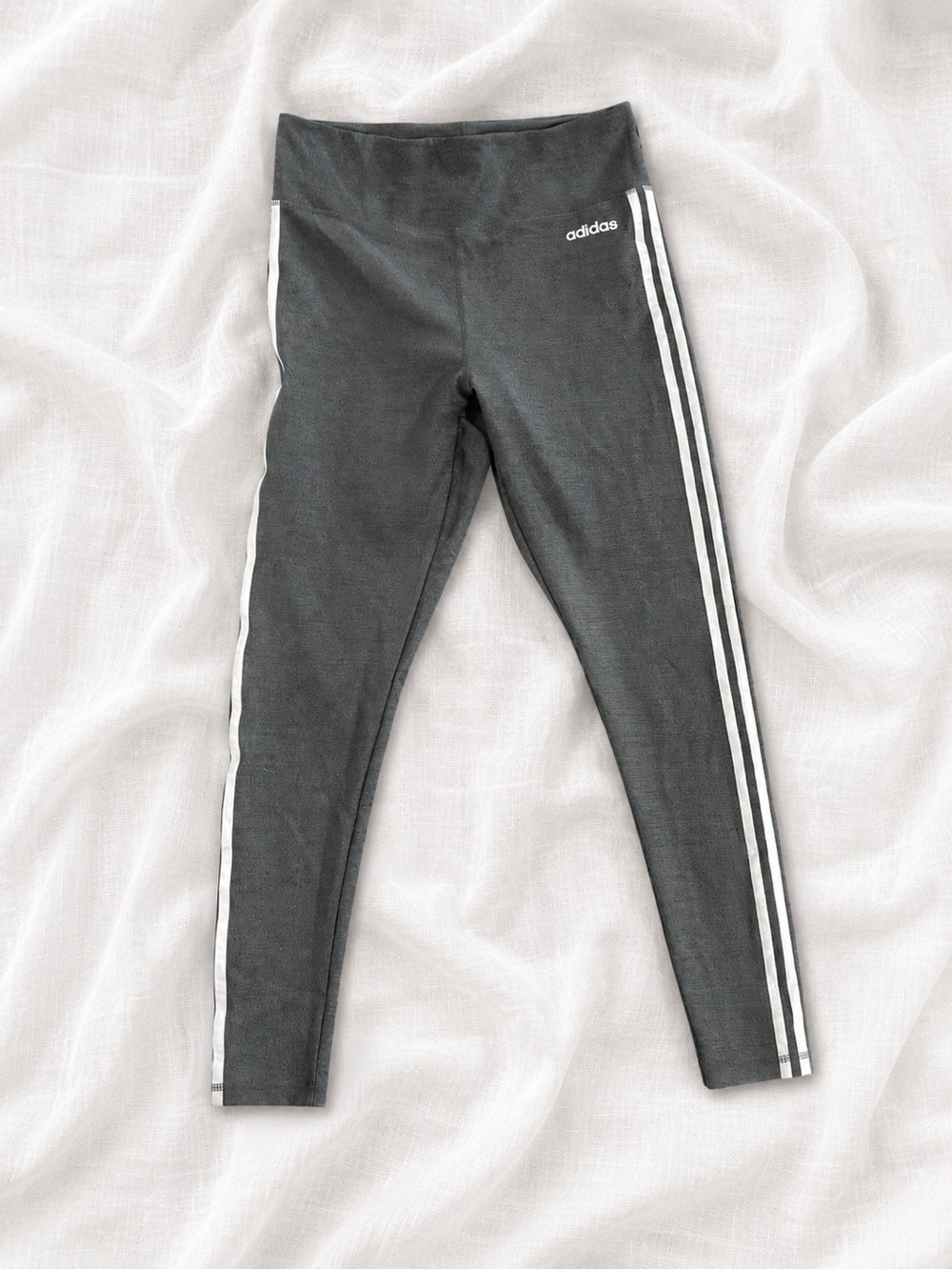 adidas Black Training Leggings with White Side Stripes